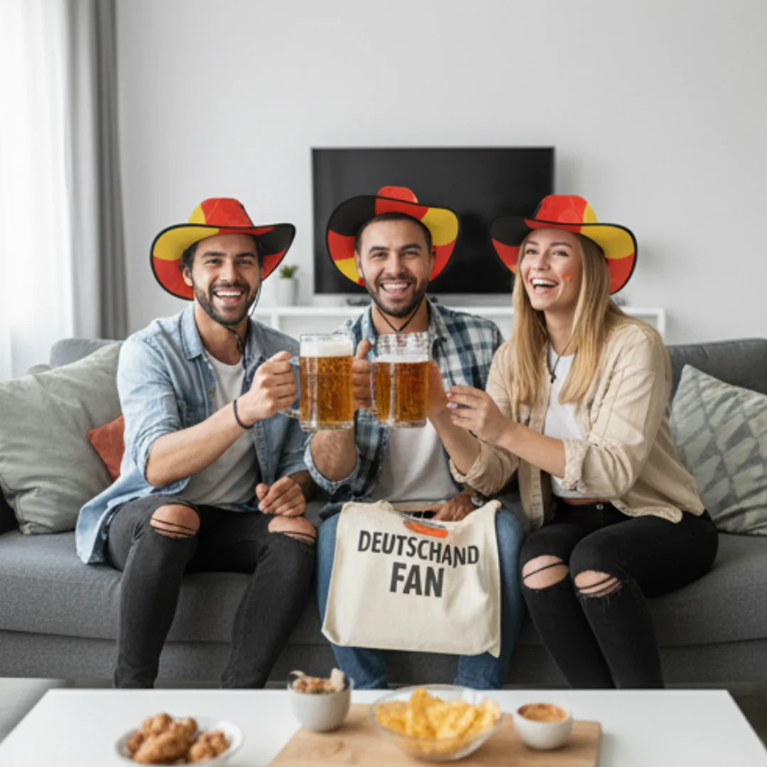 JUNG Cowboy Hut Deutschland Fan Faltbar Fahne WM 2026 Fußball Mütze Fanartikel Weltmeisterschaft - Image 4