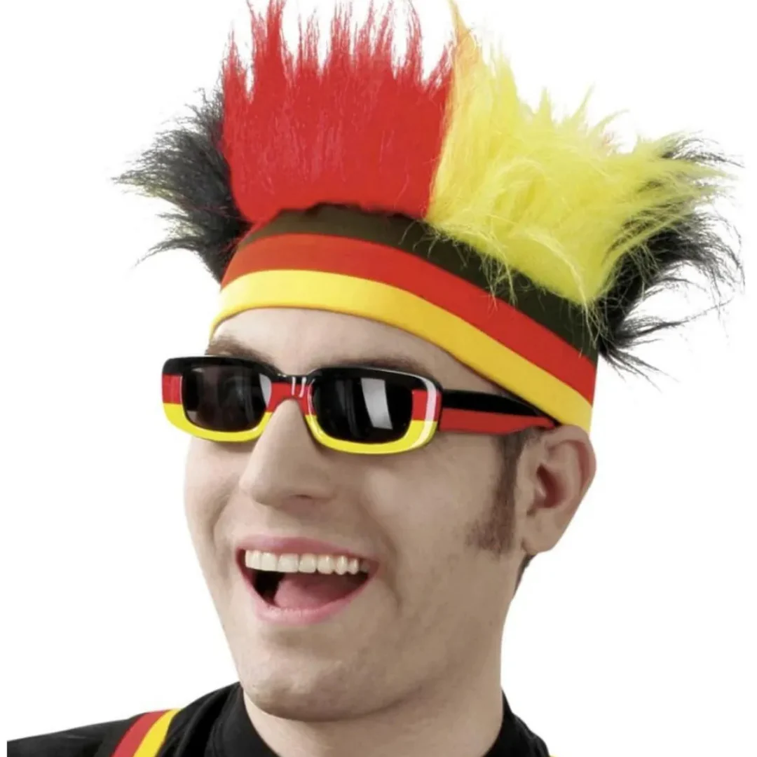 JUNG Deutschland Perücke Fan Fußball WM 2026 Weltmeisterschaft Fahne Flagge Fanartikel Haarperücke - Image 2