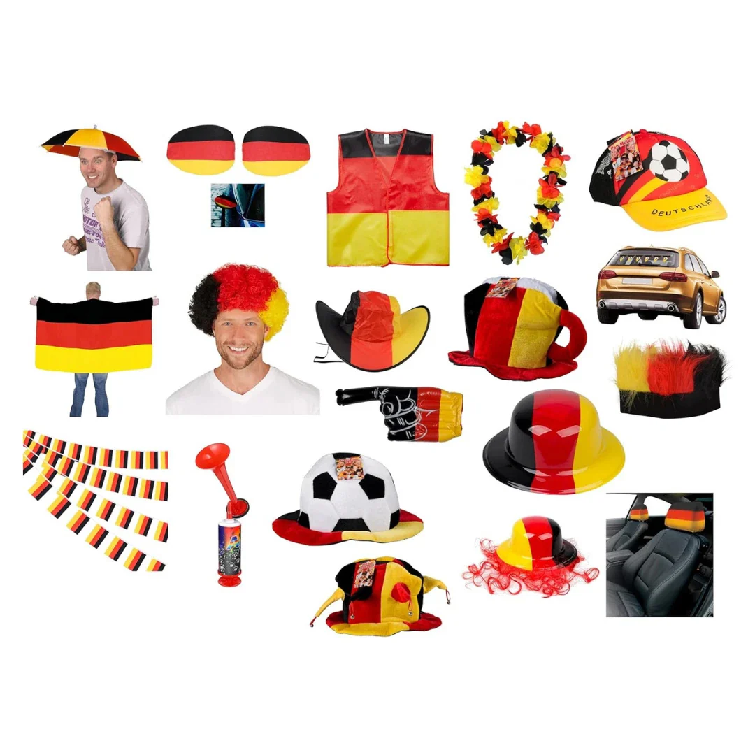 JUNG Deutschland WM 2026 Fußball Fanartikel Set 14 teilig Fanpaket Fahnen Weltmeisterschaft