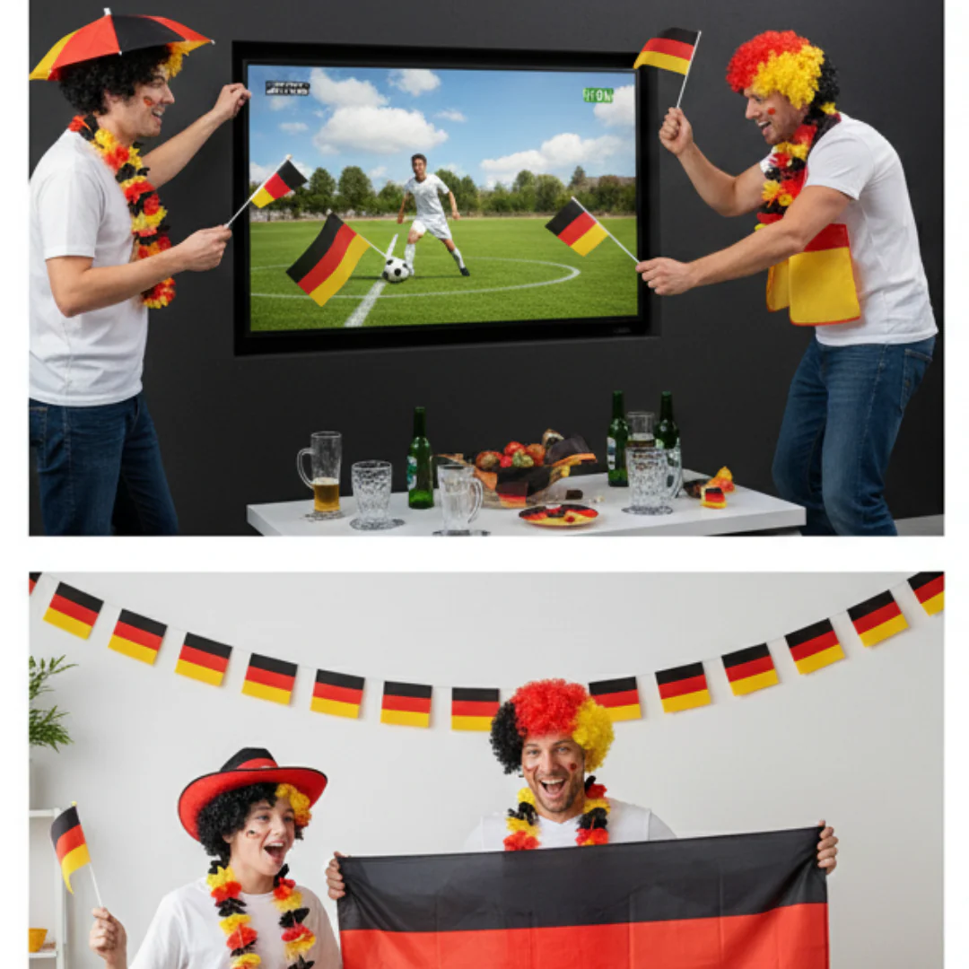 JUNG Deutschland WM 2026 Fußball Fanartikel Set 14 teilig Fanpaket Fahnen Weltmeisterschaft - Image 3