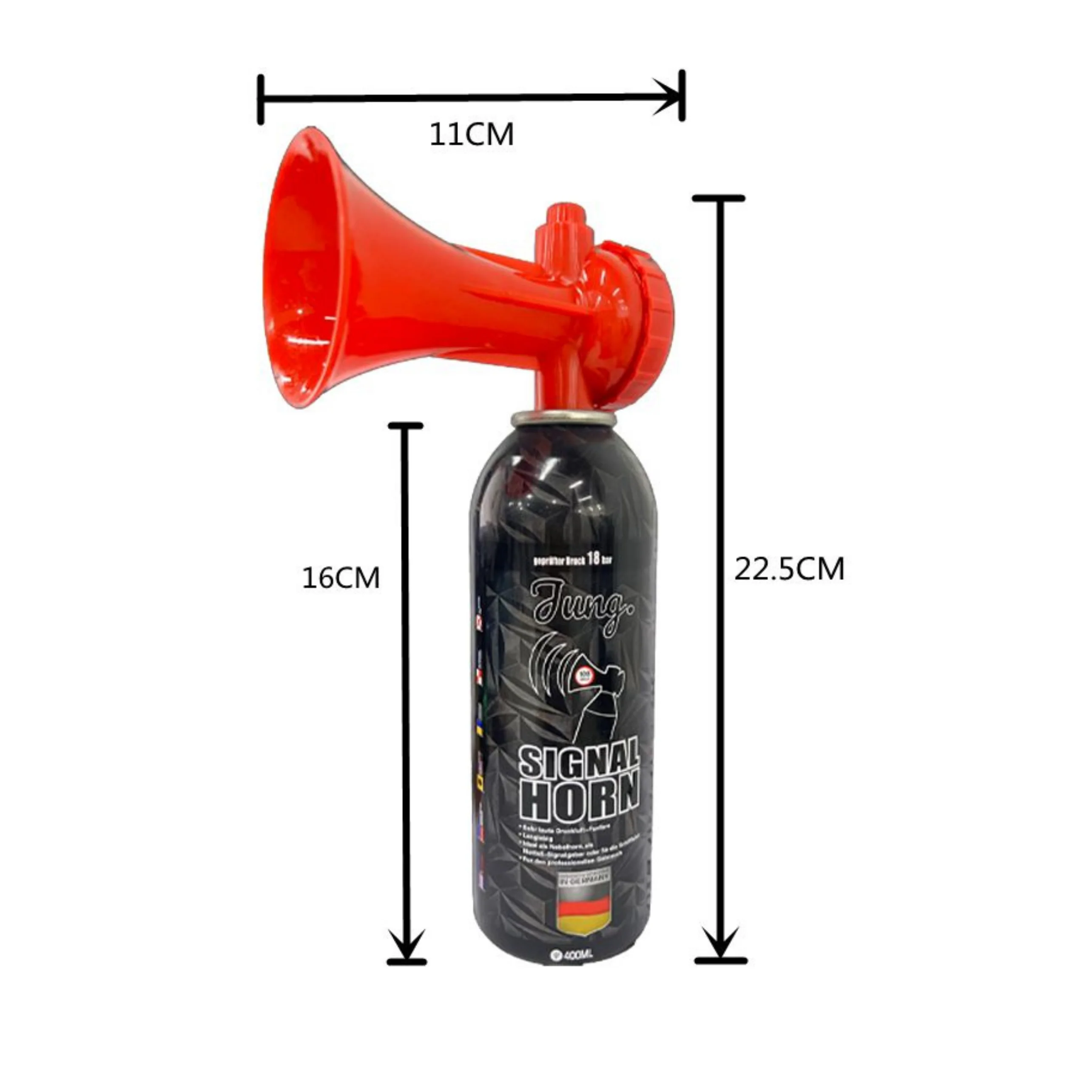 JUNG Druckluftfanfare Air Horn Profi Qualität 2 x 400 ml Fan Tröte Fanfare Hupe - Image 3
