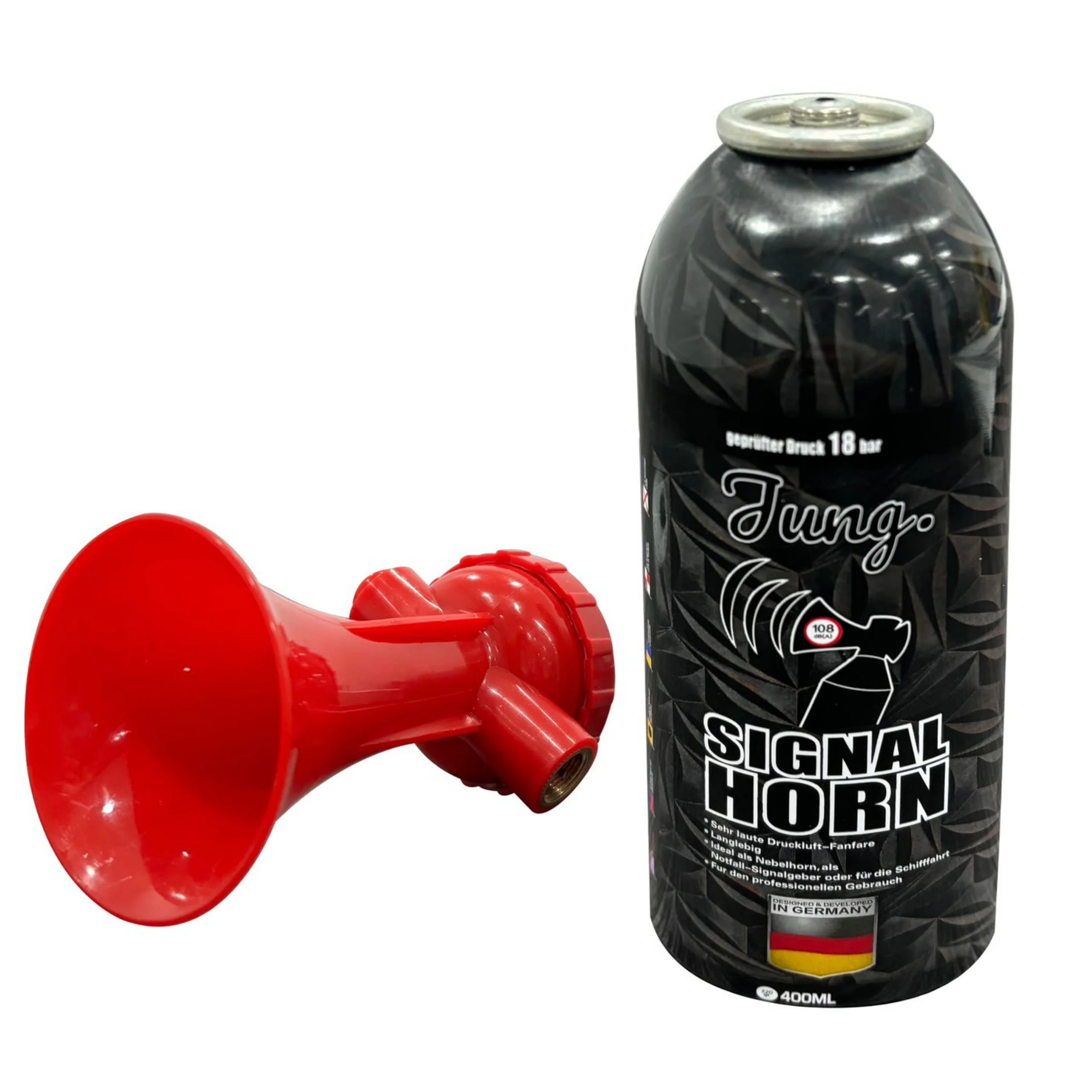 JUNG Druckluftfanfare Air Horn Profi Qualität 2 x 400 ml Fan Tröte Fanfare Hupe - Image 4