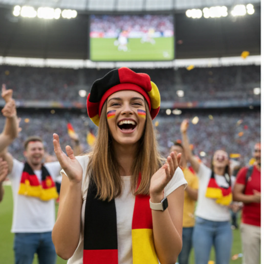 JUNG Fan Barett Deutschland Fußball WM 2026 Weltmeisterschaft Fahne Flagge Fanartikel Mütze - Image 2