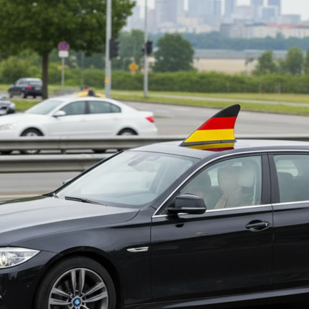 JUNG Fanflosse Auto Deutschland Fanartikel schwarz rot gelb 19x14 cm Fußball WM 2026 Weltmeisterscha - Image 4
