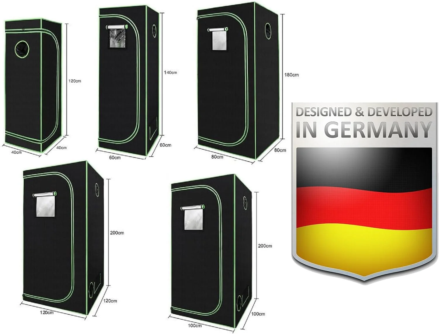 JUNG Growbox Growzelt Indoor 40x40x120 cm GEWÄCHSHAUS Balkon Grow Box nur Tent - Image 35