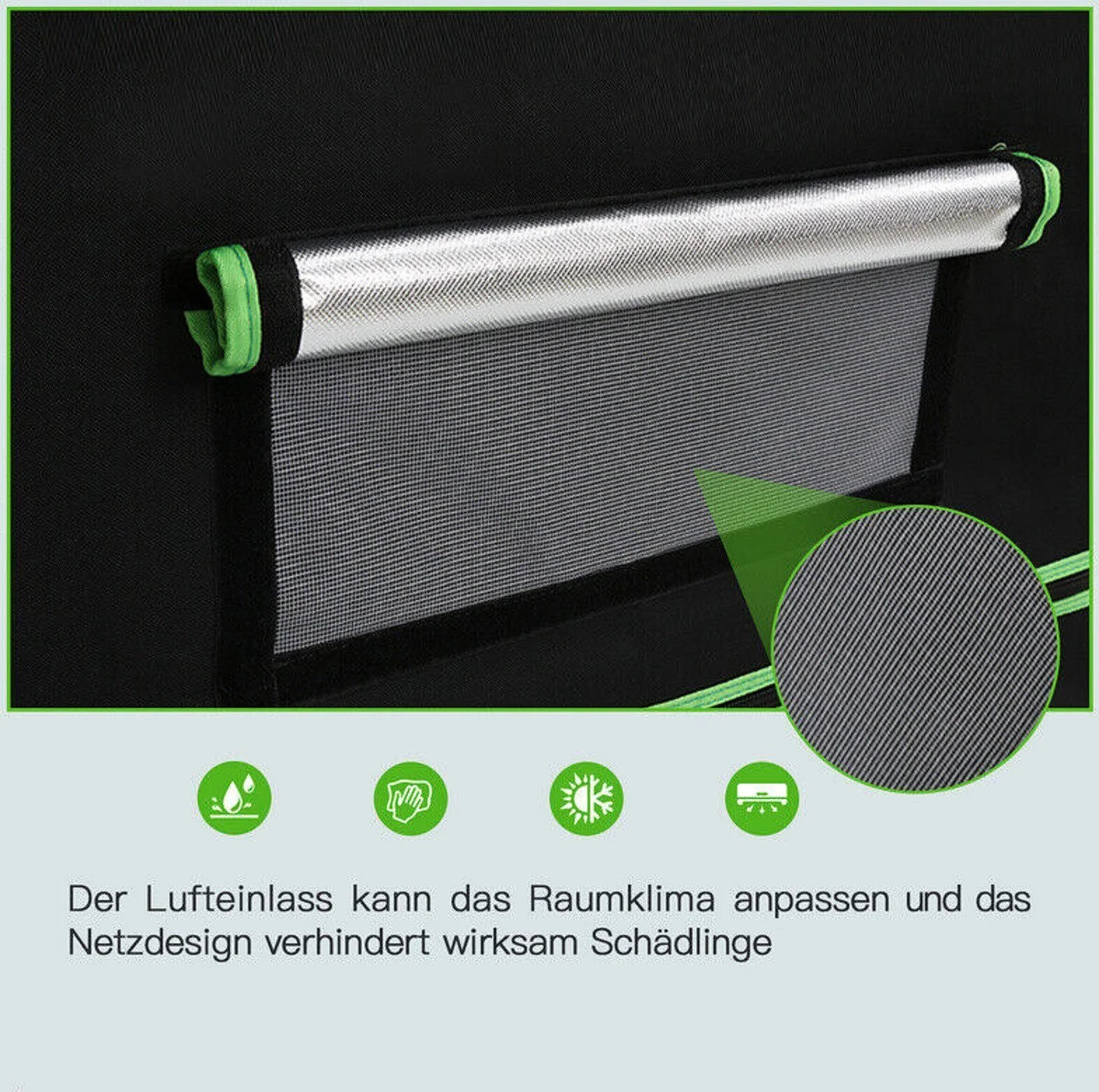 JUNG Growbox Growzelt Indoor 80x80x180 cm GEWÄCHSHAUS Balkon Grow Box nur Tent - Image 3