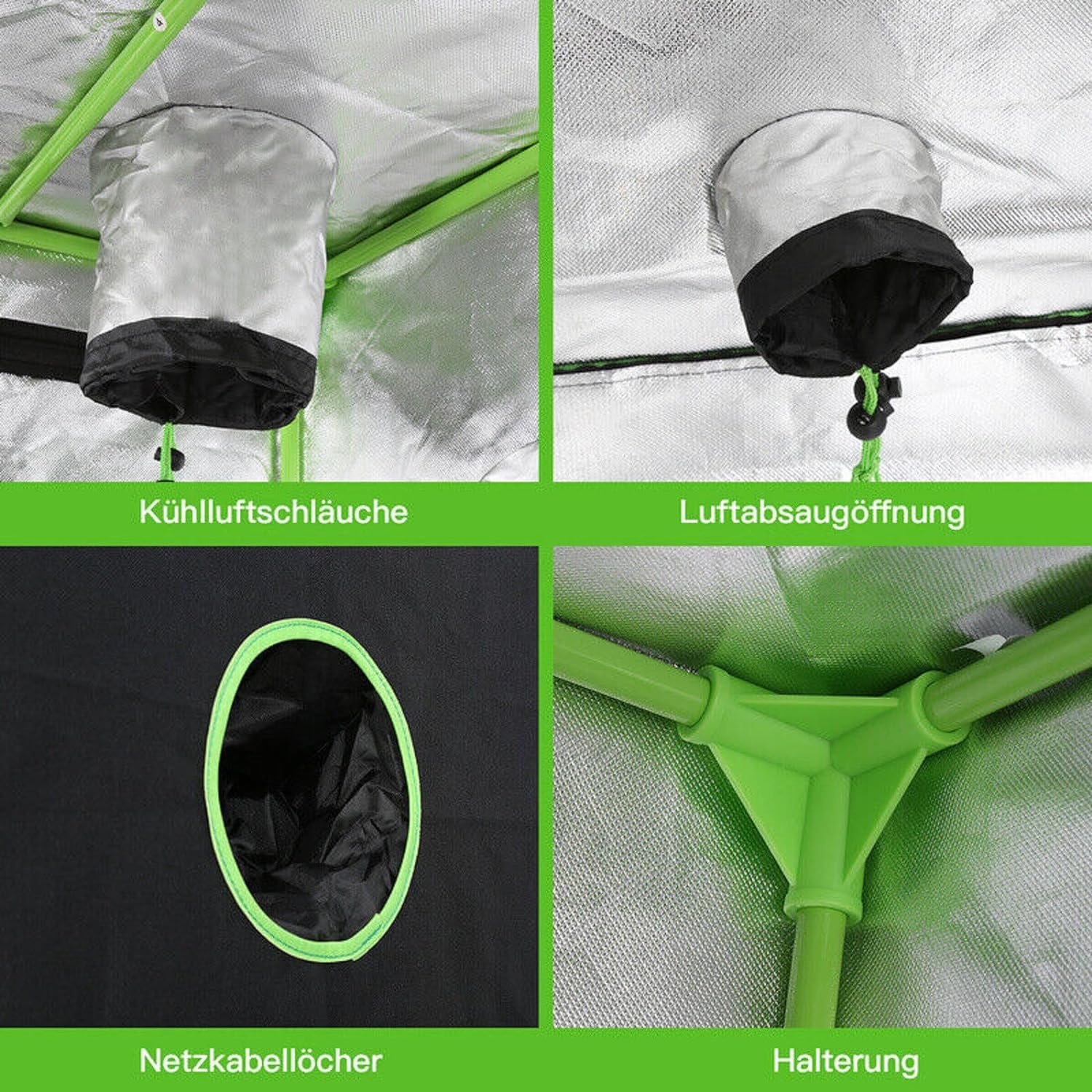 JUNG Growbox Komplettset mit LED Lampe, Anbau Pflanzen 80x80x180 cm Gewächshaus Grow Tent - Image 21