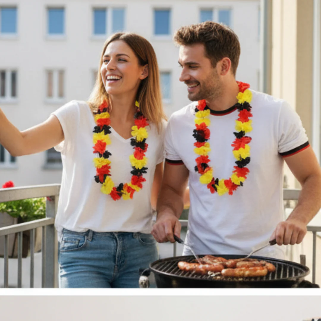 JUNG Hawaii Kette 2er Set Deutschland Fan Fußball WM 2026 Weltmeisterschaft Fahne Flagge Fanartikel - Image 3