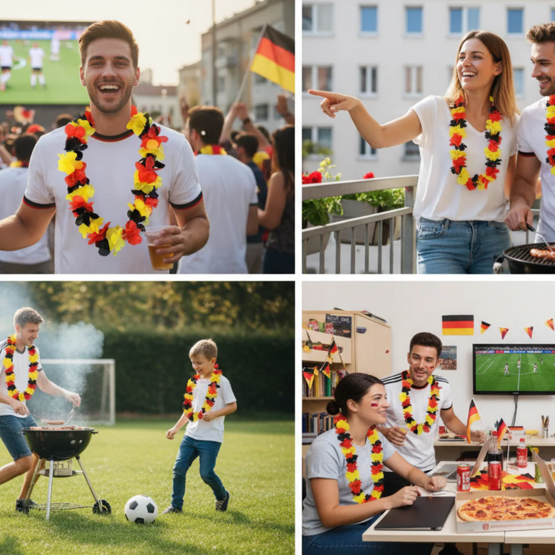 JUNG Hawaii Kette 2er Set Deutschland Fan Fußball WM 2026 Weltmeisterschaft Fahne Flagge Fanartikel - Image 5