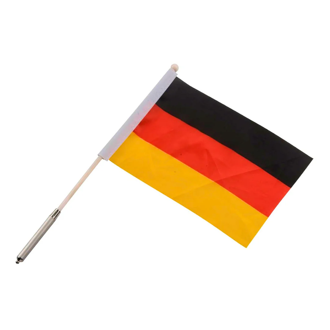 JUNG LED Fahne 20x30 cm blinkend Deutschland Fanartikel WM 2026 Schwarz Rot Gold Batteriebetrieb