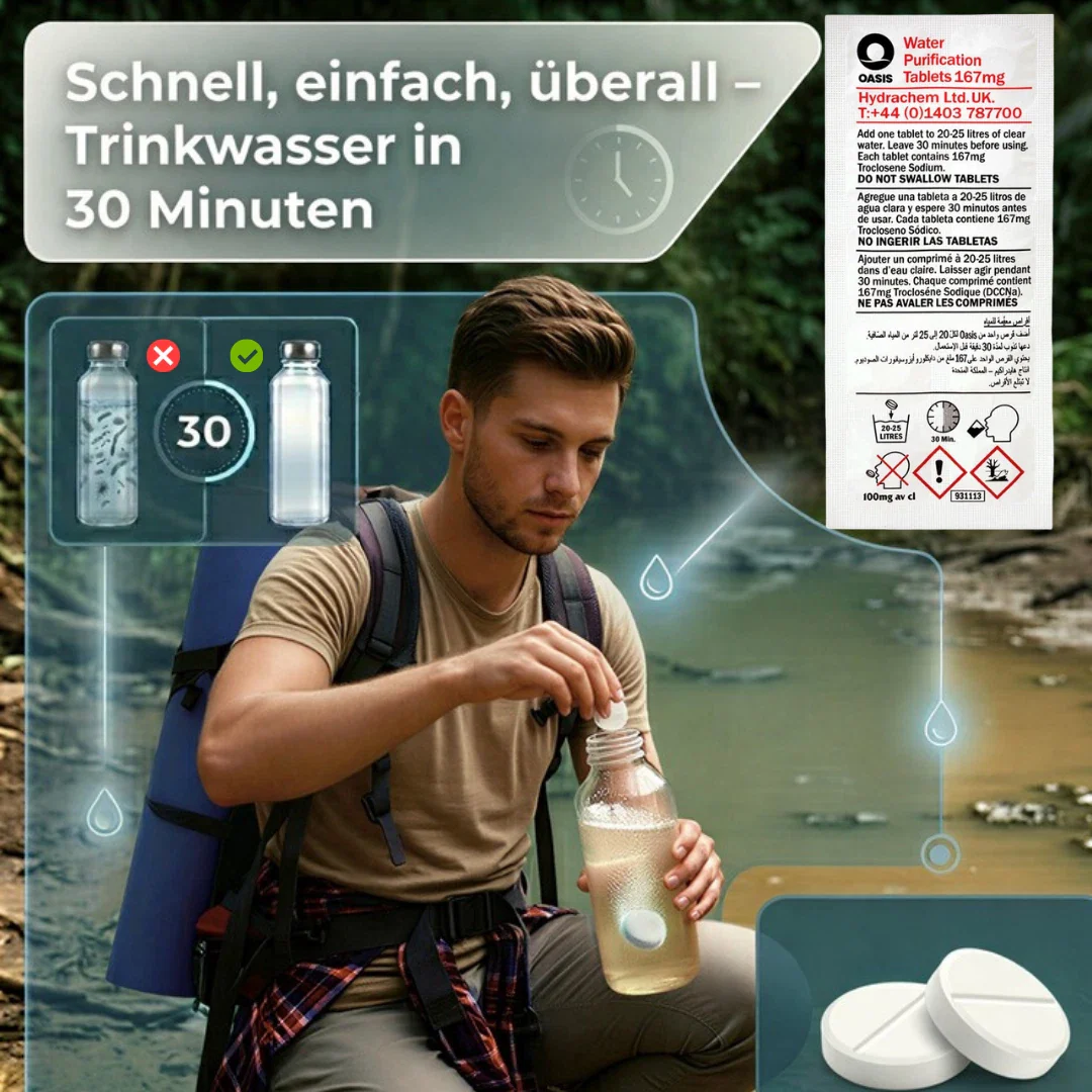 JUNG Oasis 20x25L Tabletten Trinkwasserreinigung Wasseraufbereitung Wasser Chlor - Image 7