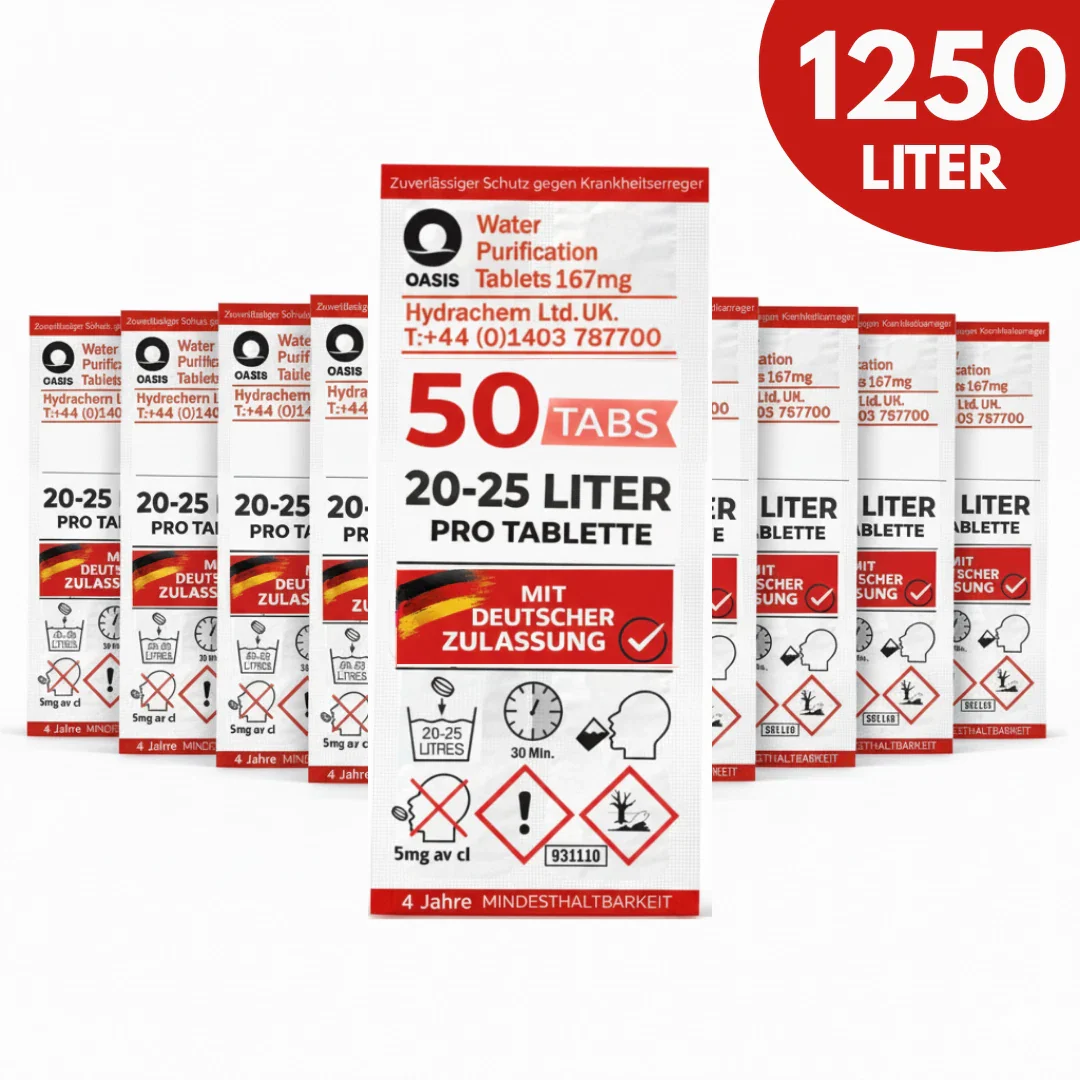 JUNG Oasis 50x25L Tabletten Trinkwasserreinigung Wasseraufbereitung Wasser Chlor