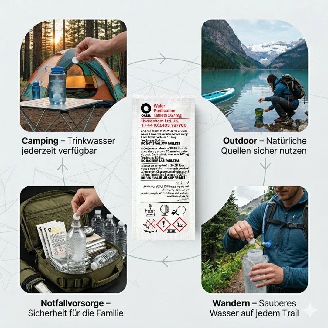 JUNG Oasis 50x25L Tabletten Trinkwasserreinigung Wasseraufbereitung Wasser Chlor - Image 5