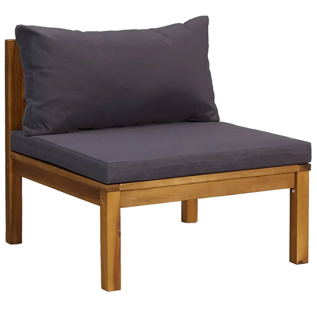 JUNG Vida Garten-Lounge-Set Dunkelgrauen Kissen Akazienholz Dunkelgrauenkissen Sitzkissen - Image 3