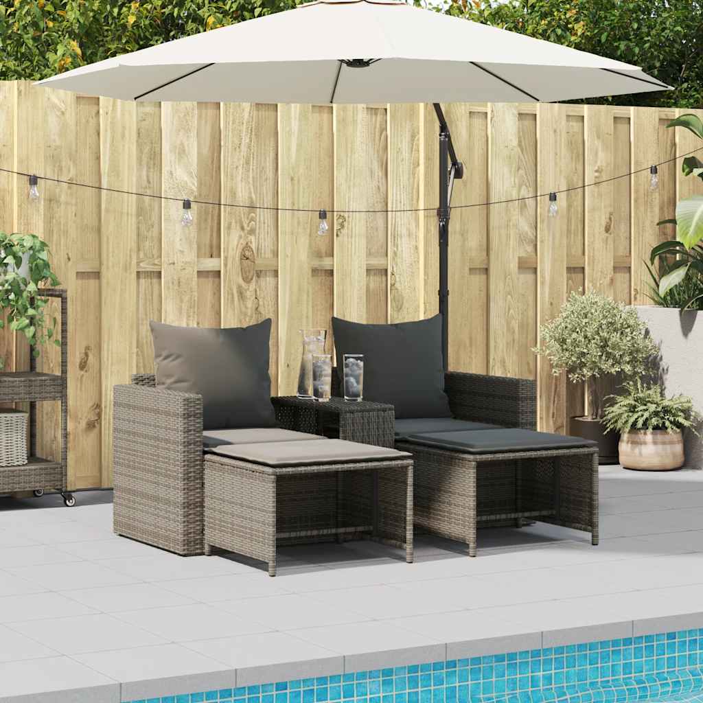JUNG Vida Garten-Sofagarnitur Kissen Stapelbar Hellgrau Poly Rattan GartenSofagarniturkissen - Image 13
