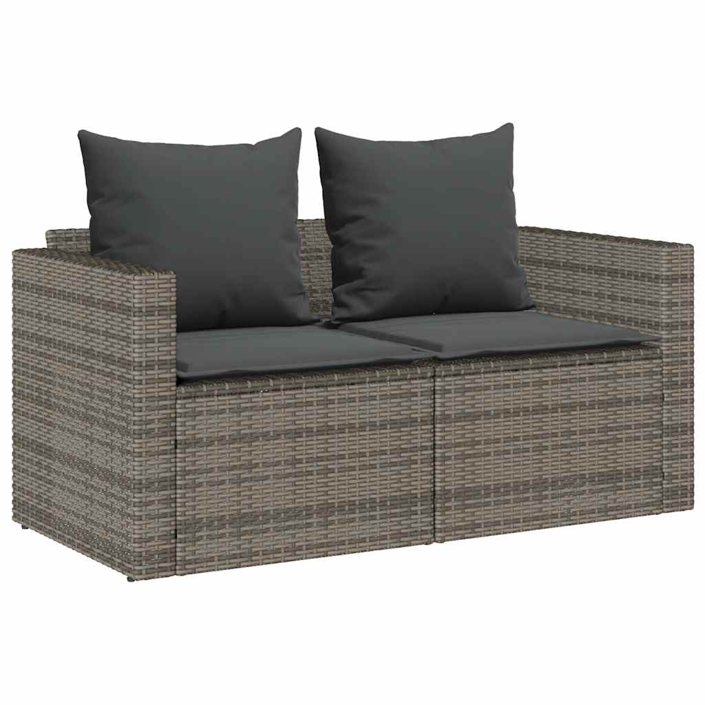 JUNG Vida Garten-Sofagarnitur Kissen Stapelbar Hellgrau Poly Rattan GartenSofagarniturkissen - Image 15