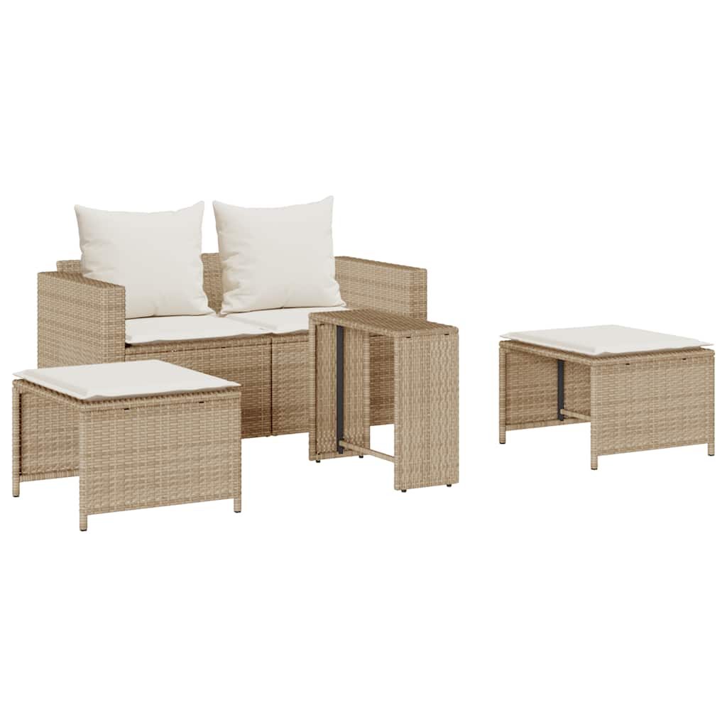 JUNG Vida Garten-Sofagarnitur Kissen Stapelbar Hellgrau Poly Rattan GartenSofagarniturkissen - Image 16