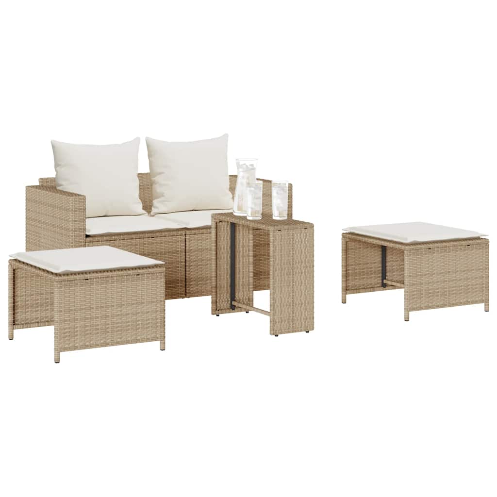 JUNG Vida Garten-Sofagarnitur Kissen Stapelbar Hellgrau Poly Rattan GartenSofagarniturkissen - Image 19