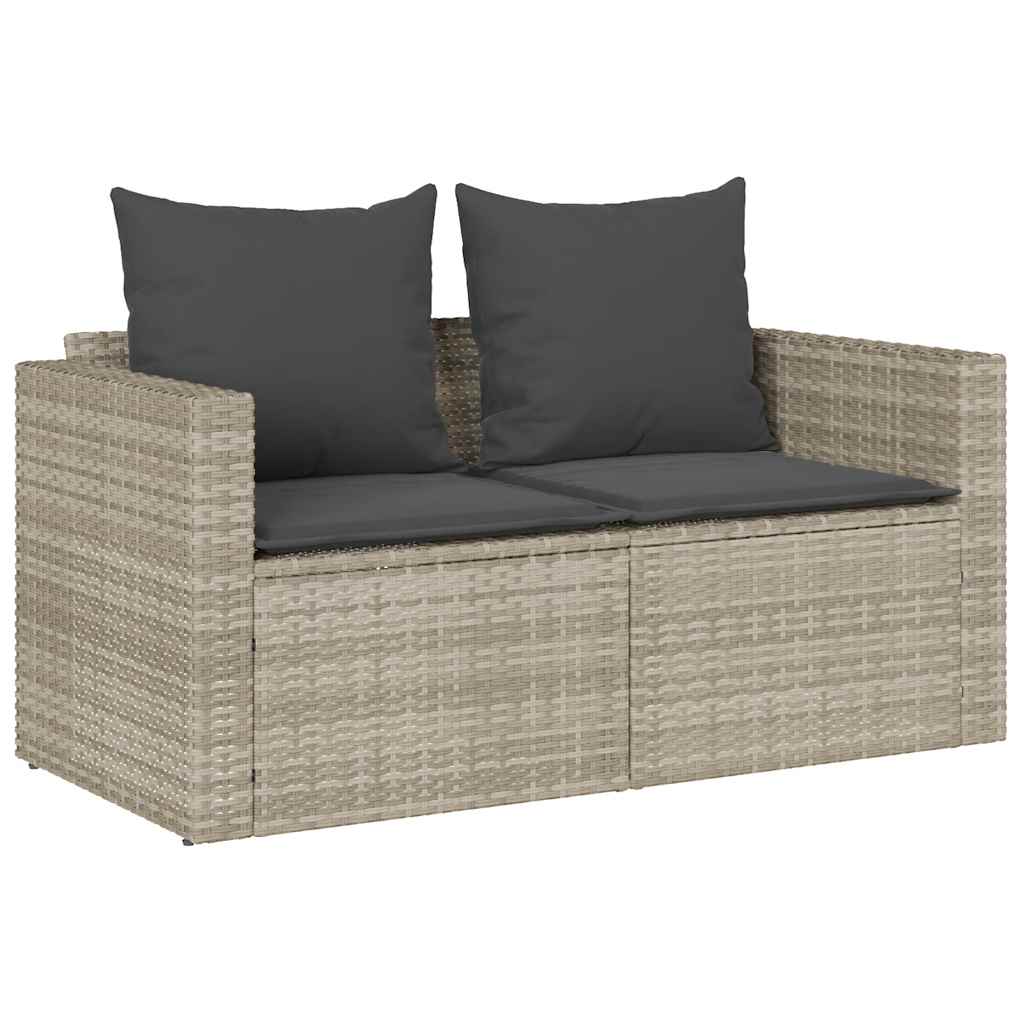 JUNG Vida Garten-Sofagarnitur Kissen Stapelbar Hellgrau Poly Rattan GartenSofagarniturkissen - Image 5
