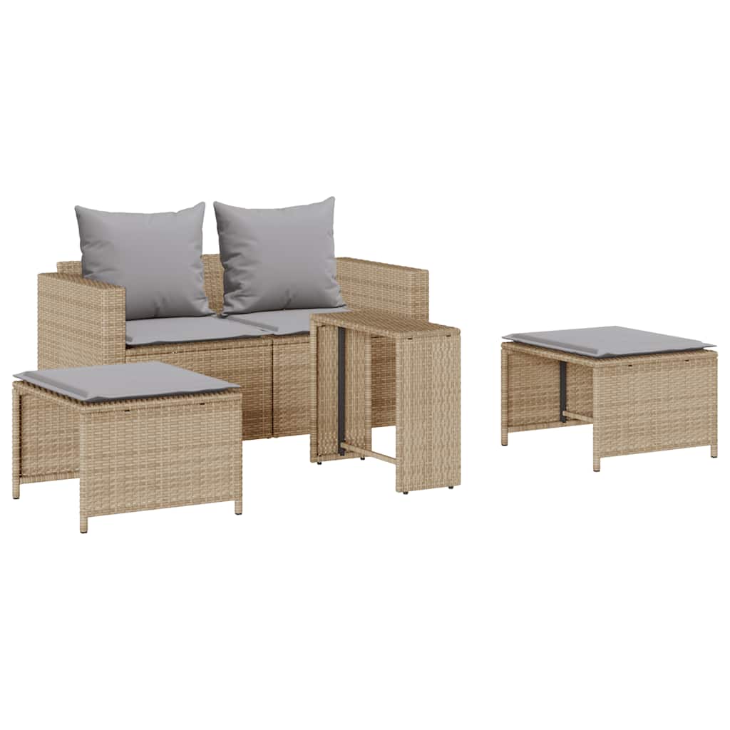 JUNG Vida Garten-Sofagarnitur Kissen Stapelbar Hellgrau Poly Rattan GartenSofagarniturkissen - Image 6