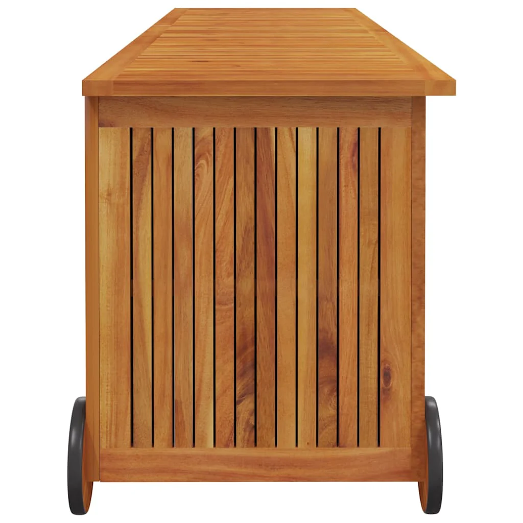 JUNG Vida Gartentruhe Rollen Massivholz Akazie 150x50x58 cm Garten Balkon Terrasse - Image 5