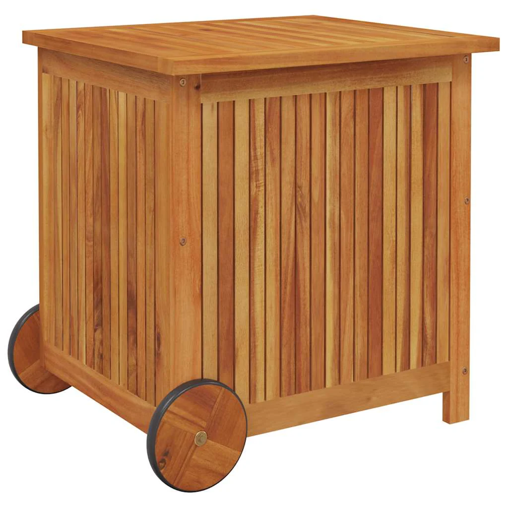 JUNG Vida Gartentruhe Rollen Massivholz Akazie 60x50x58 cm Garten Balkon Terrasse Außenbereich - Image 3
