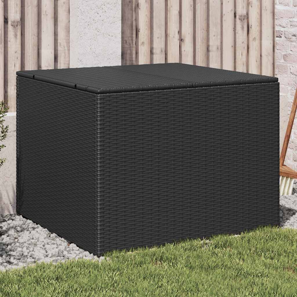 JUNG Vida Gartentruhe Schwarz 291L Poly Rattan Garten Balkon Terrasse Außenbereich - Image 2