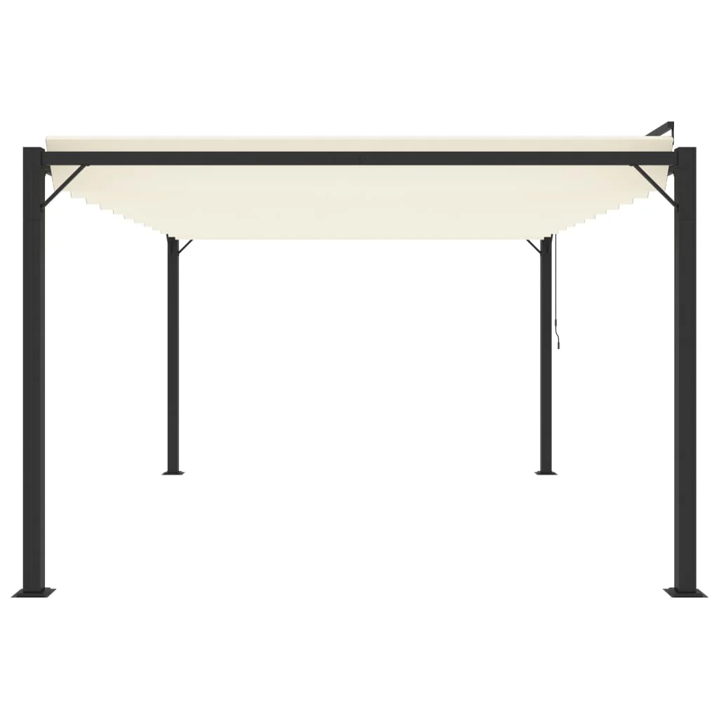 JUNG Vida Pergola Lamellendach Taupe Stoff Aluminium 3x4 m - Image 19