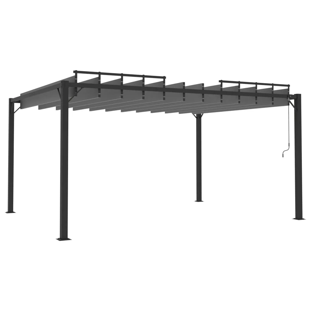 JUNG Vida Pergola Lamellendach Taupe Stoff Aluminium 3x4 m - Image 25