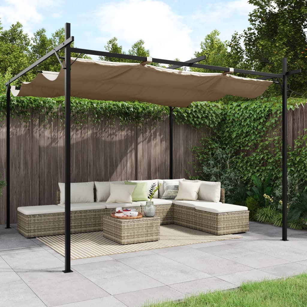 JUNG Vida Pergola Schiebedach Creme 395x292x230 cm - Image 7
