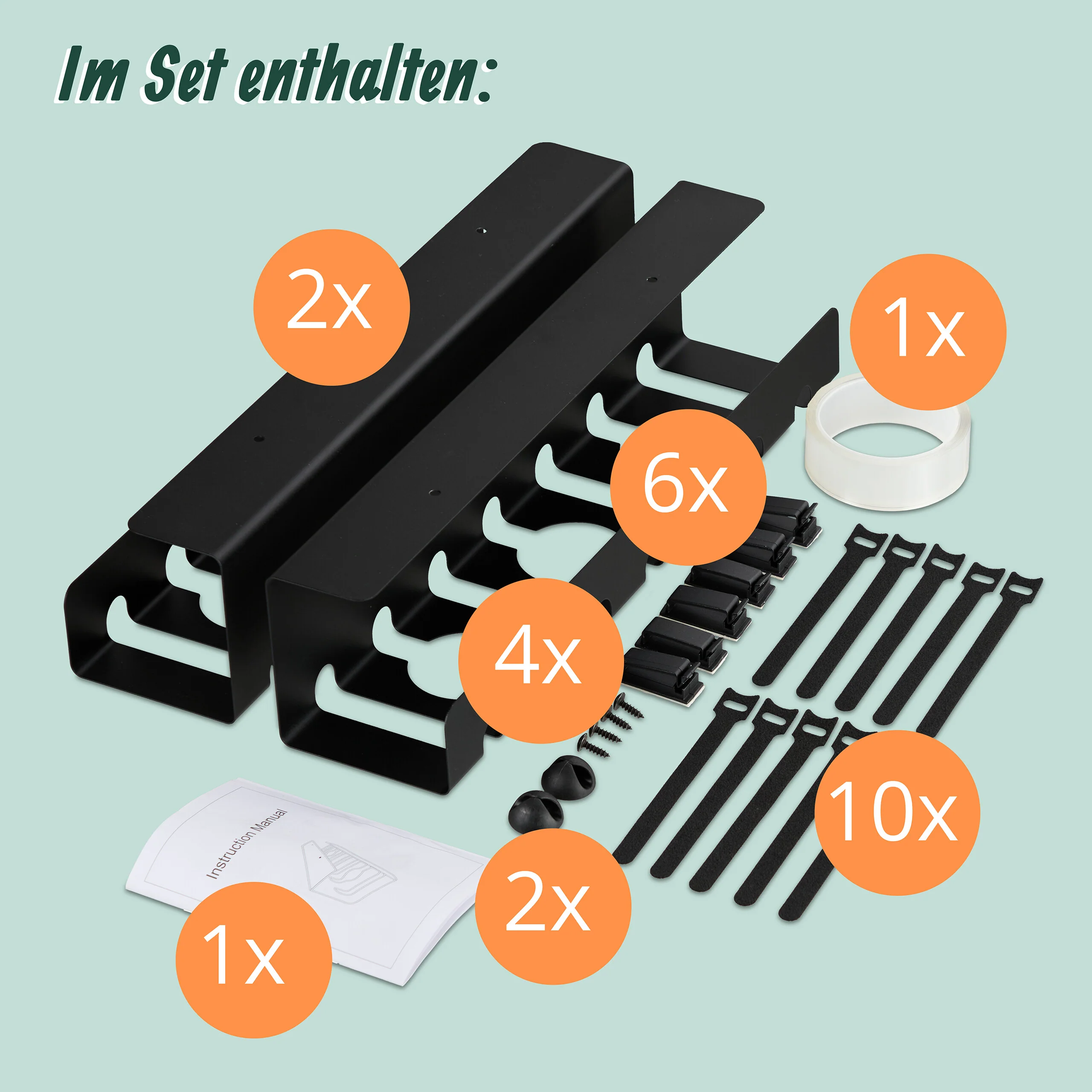 Kabelkanal für Schreibtisch 2er Set - Image 7