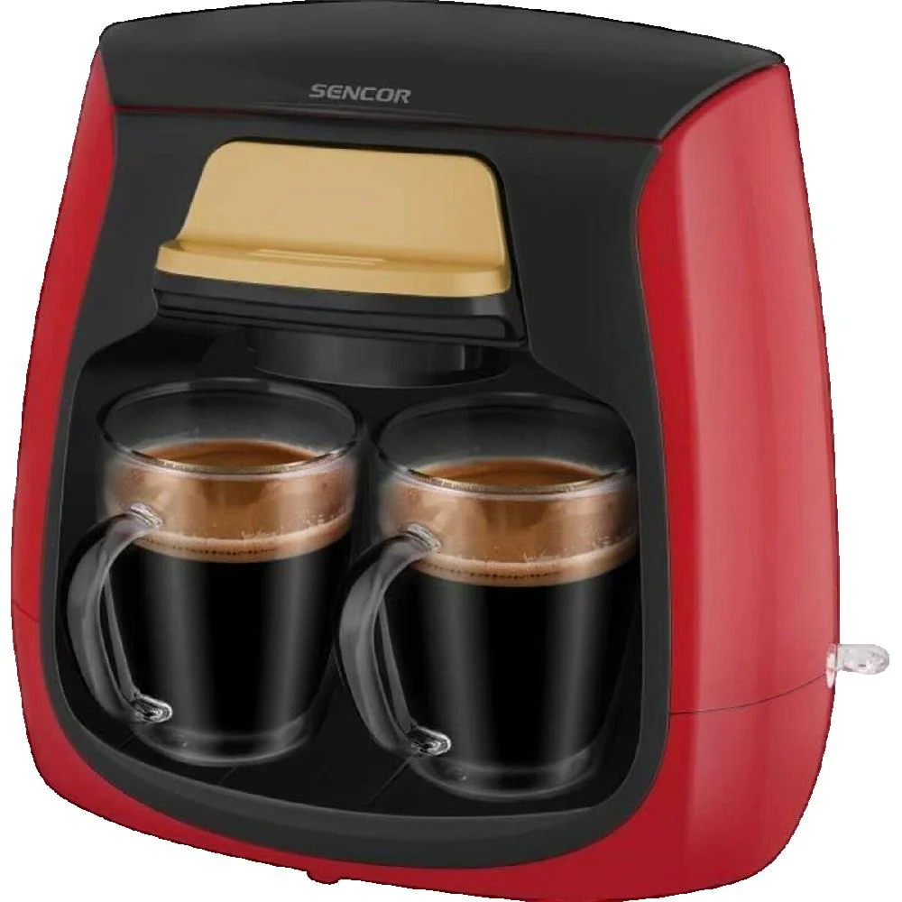 Kaffeemaschine Sencor SCE 2101RD für 2 Tassen, rot-schwarz