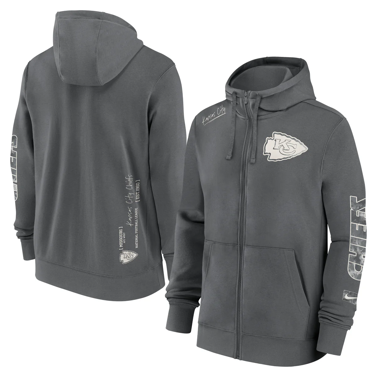 Kansas City Chiefs Nike Full-Zip Fleece Hoodie - Image 5