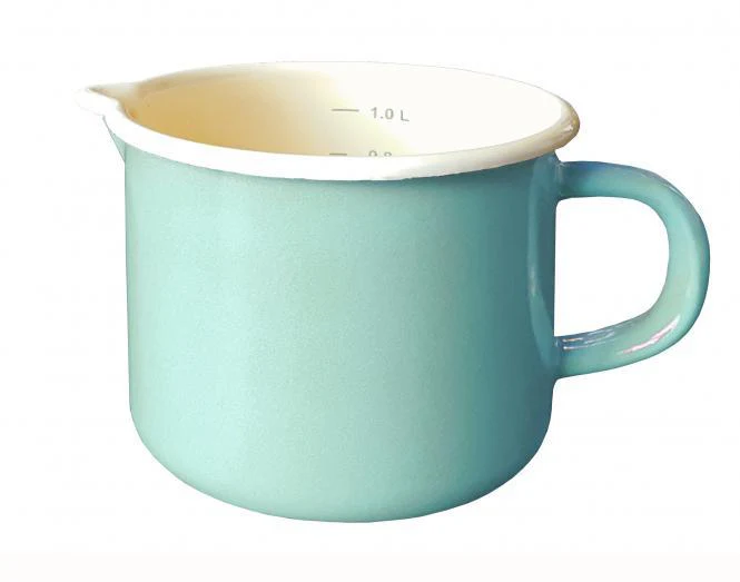KARL KRÜGER Milchtopf mit Ausguss und Innenskalierung Ø12cm mint - Image 2