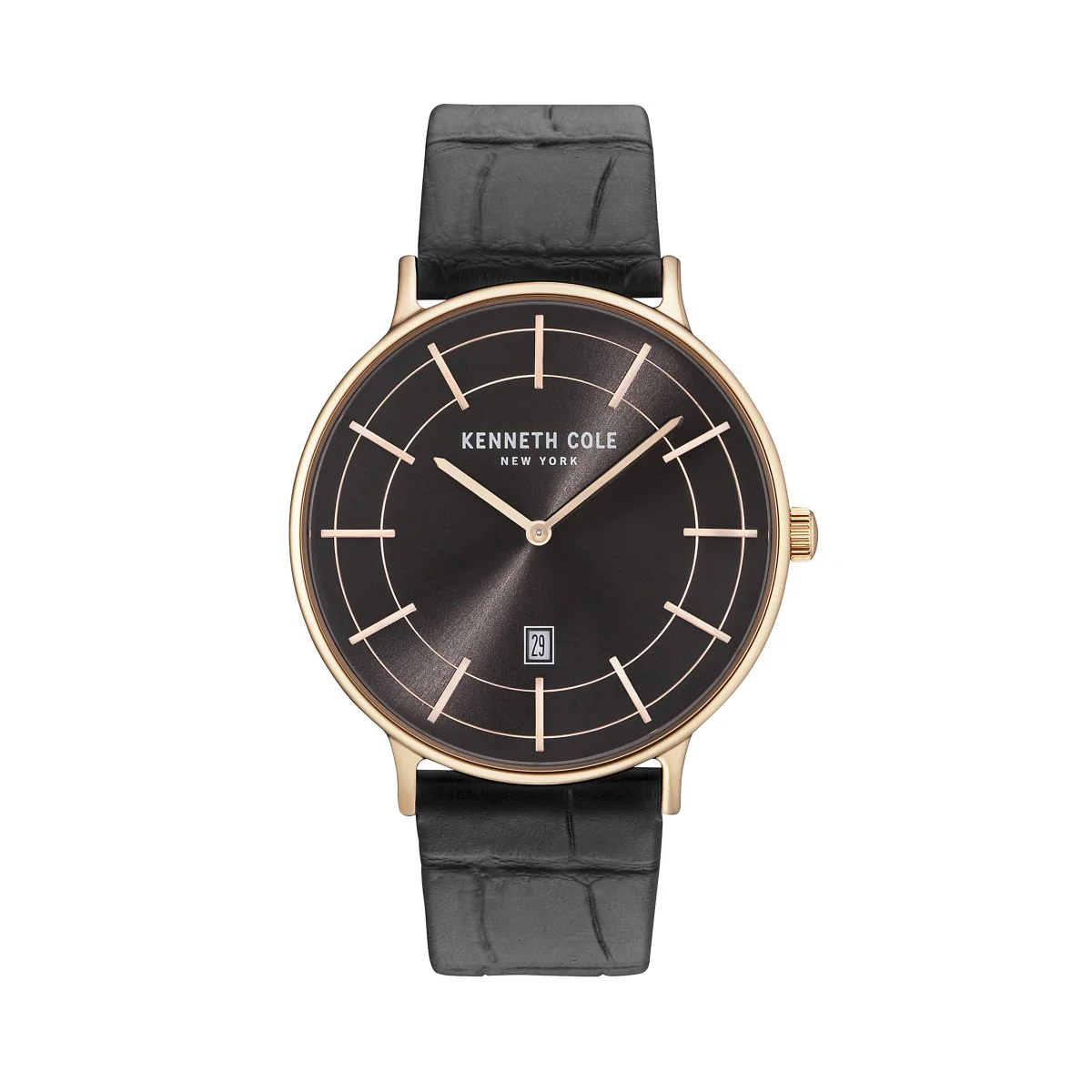 Kenneth Cole New York Herren Uhr Armbanduhr Leder KC15057014