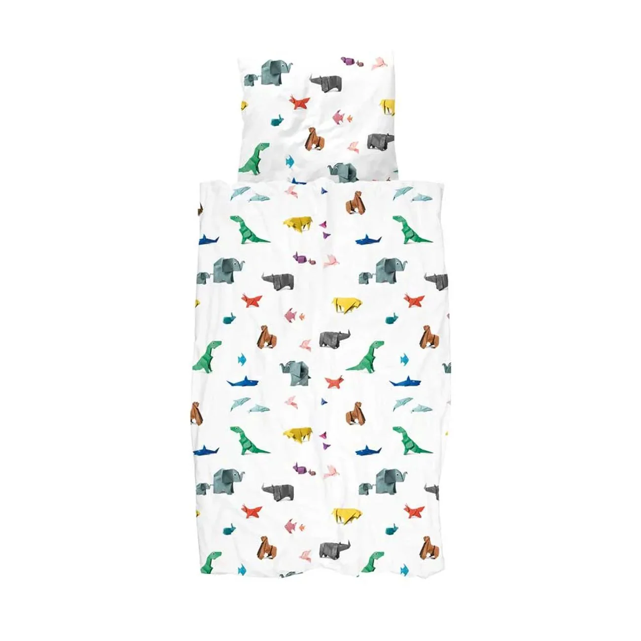 Kinderbettwäsche Origami Zootiere 135x200 cm