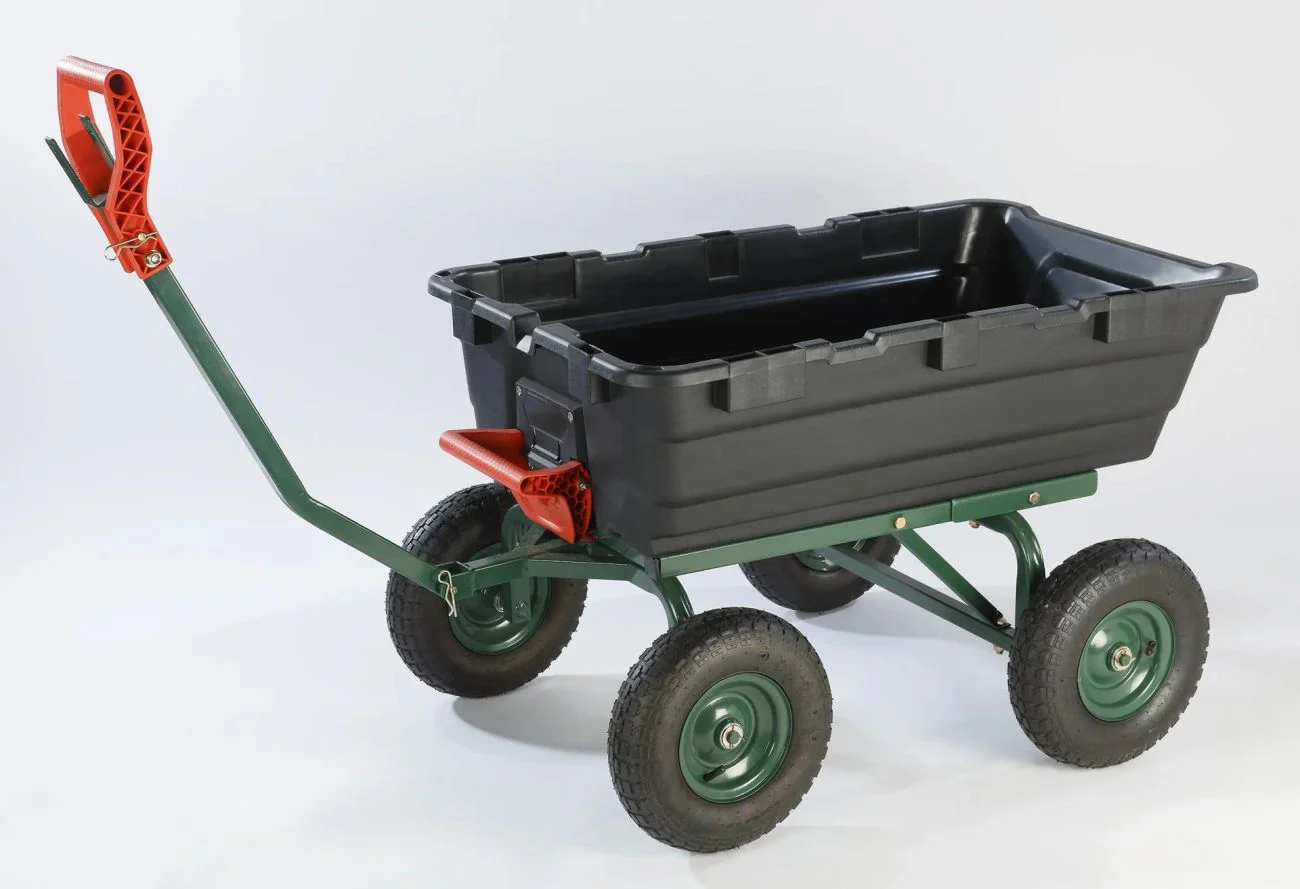 Kippbarer Garten Transportwagen, 550 kg Tragkraft, luftbereifte Räder