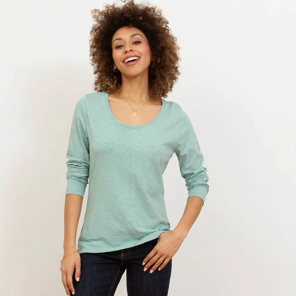 Kite Damen Sandford Ausbrenner Jersey Shirt Soft Tannen Bio-Baumwolle - Image 3