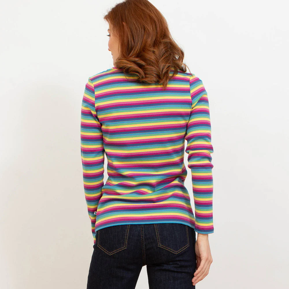 Kite Damen Swanmore Jersey Shirt V-Kragen Rainbow Bio-Baumwolle - Image 20