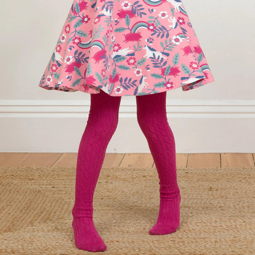 Kite Kinder Zopfmuster Strumpfhose Beery Bio-Baumwolle - Image 9