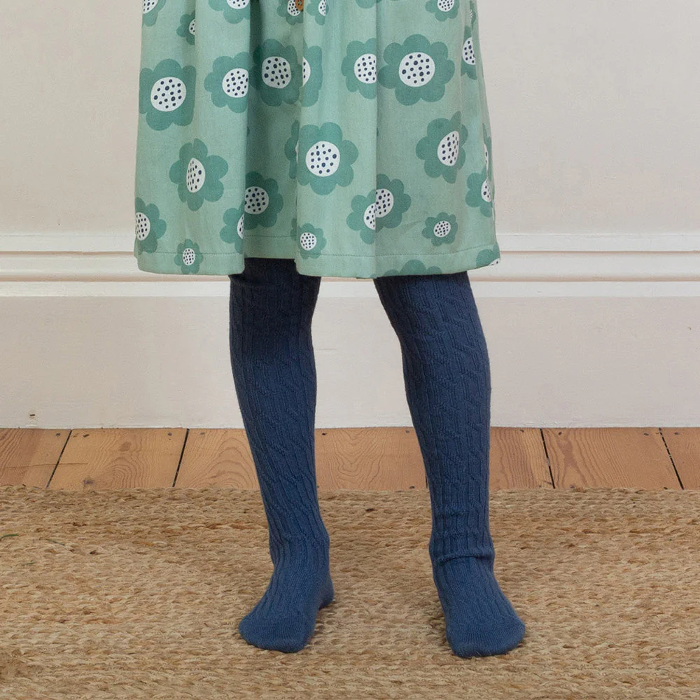 Kite Kinder Zopfmuster Strumpfhose Navy Bio-Baumwolle - Image 27
