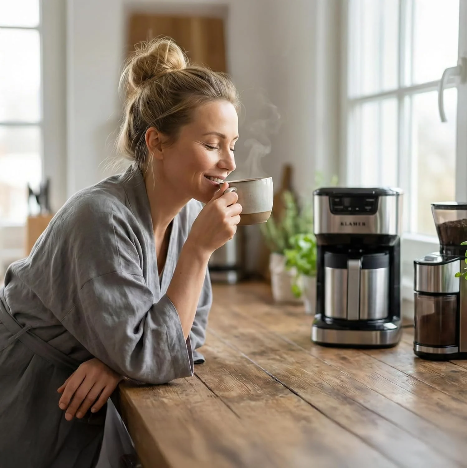 KLAMER Filterkaffeemaschine mit Thermoskanne, Kaffeebereiter mit 1,25L Fassungsvermögen - Image 10
