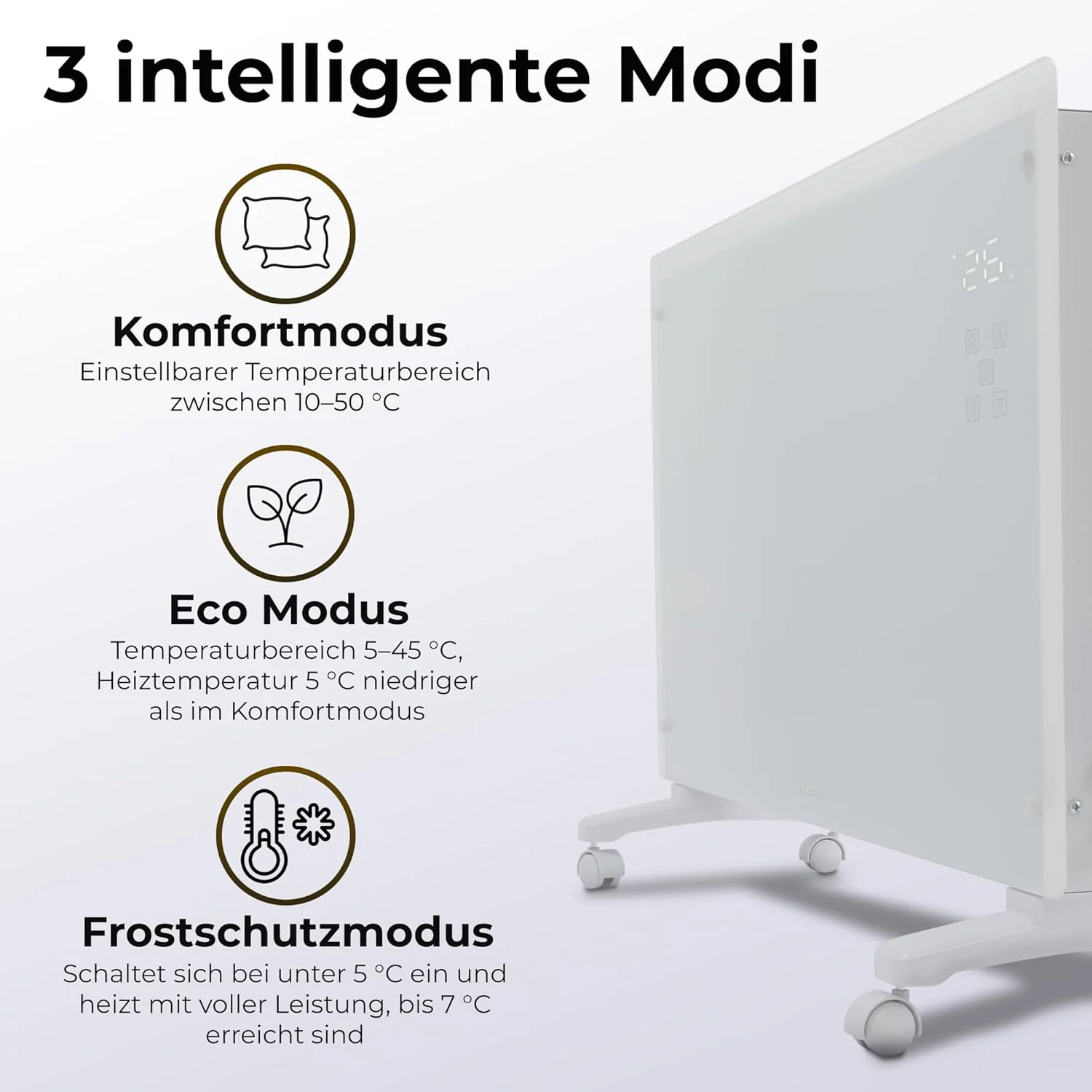 KLAMER Konvektor Pro 2500 W WLAN Heizgerät – Smart Konvektor mit App- & Timersteuerung - Image 13