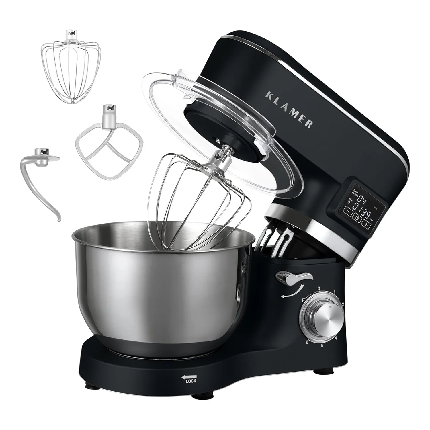 KLAMER Küchenmaschine Classic 1400 W – 5,5 L Rührschüssel, 3 Aufsätze - Image 20