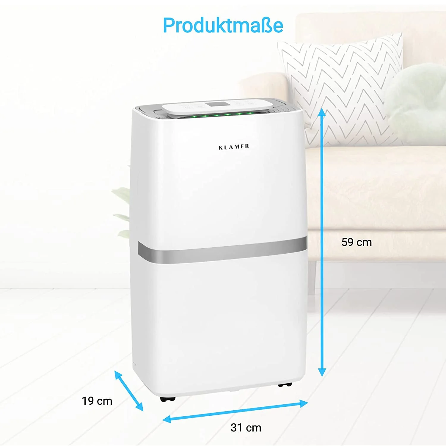 KLAMER Luftentfeuchter elektrisch 25L, 420W, 195m³/h Luftumwälzung, 5,5L Tank, Raumentfeuchter - Image 9