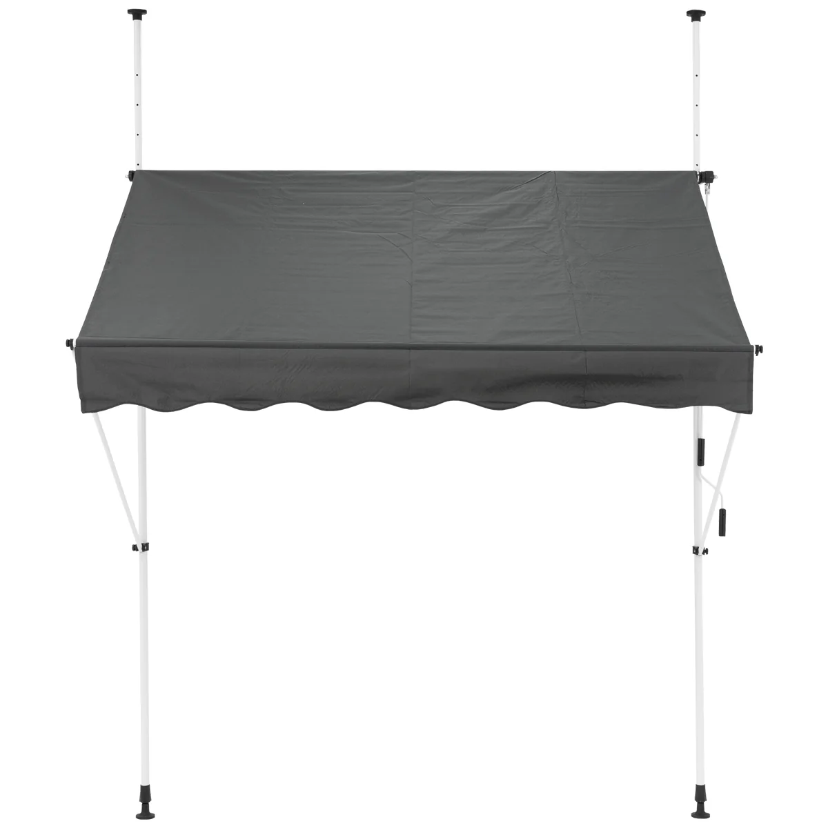 Klemmarkise 250x120 cm grau aus Metall und Polyester ML-Design