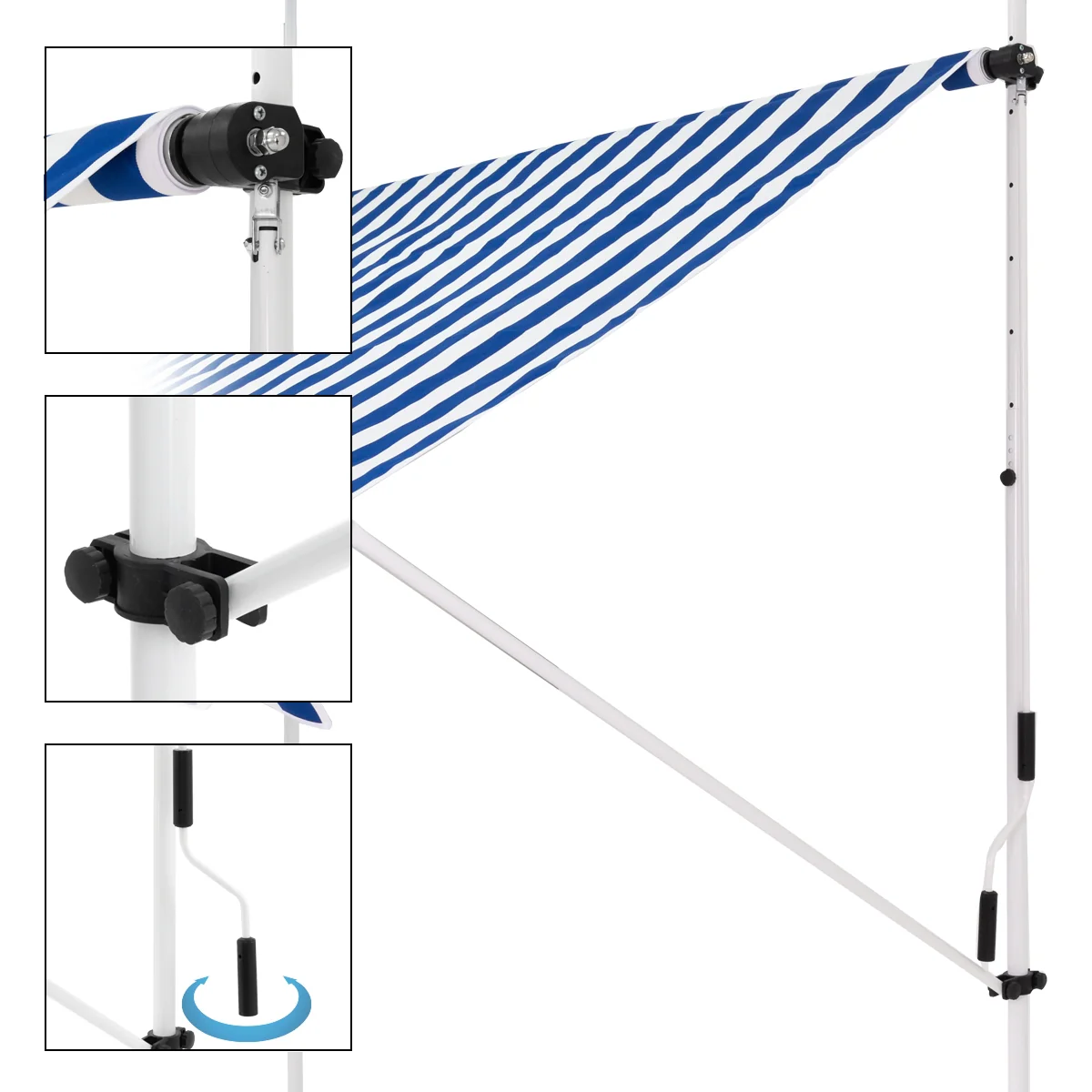 Klemmmarkise mit 7m LED Solar Lichterkette 150x120 cm /ML-Design - Image 3