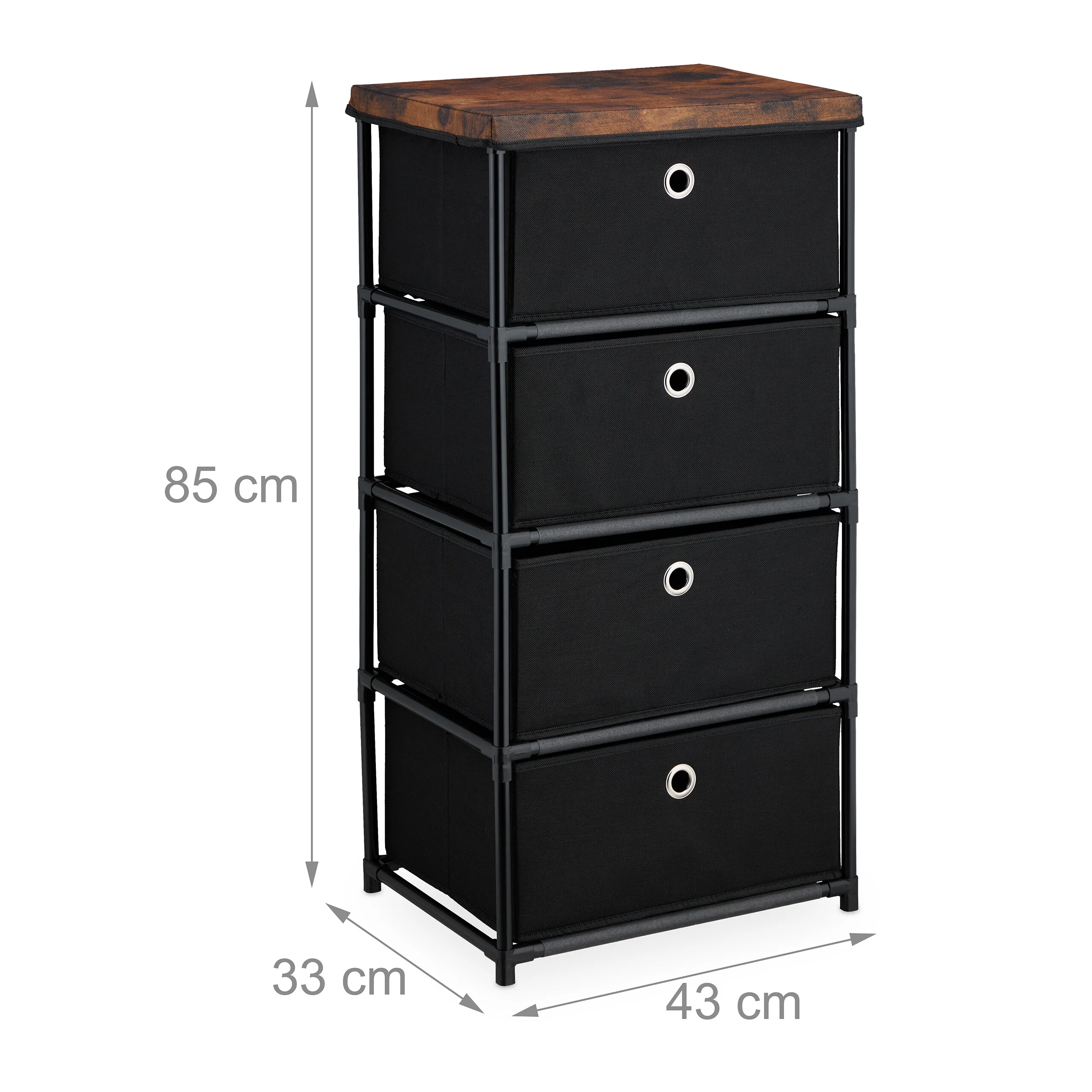Kommode Holzoptik mit Stoffschubladen - Image 14