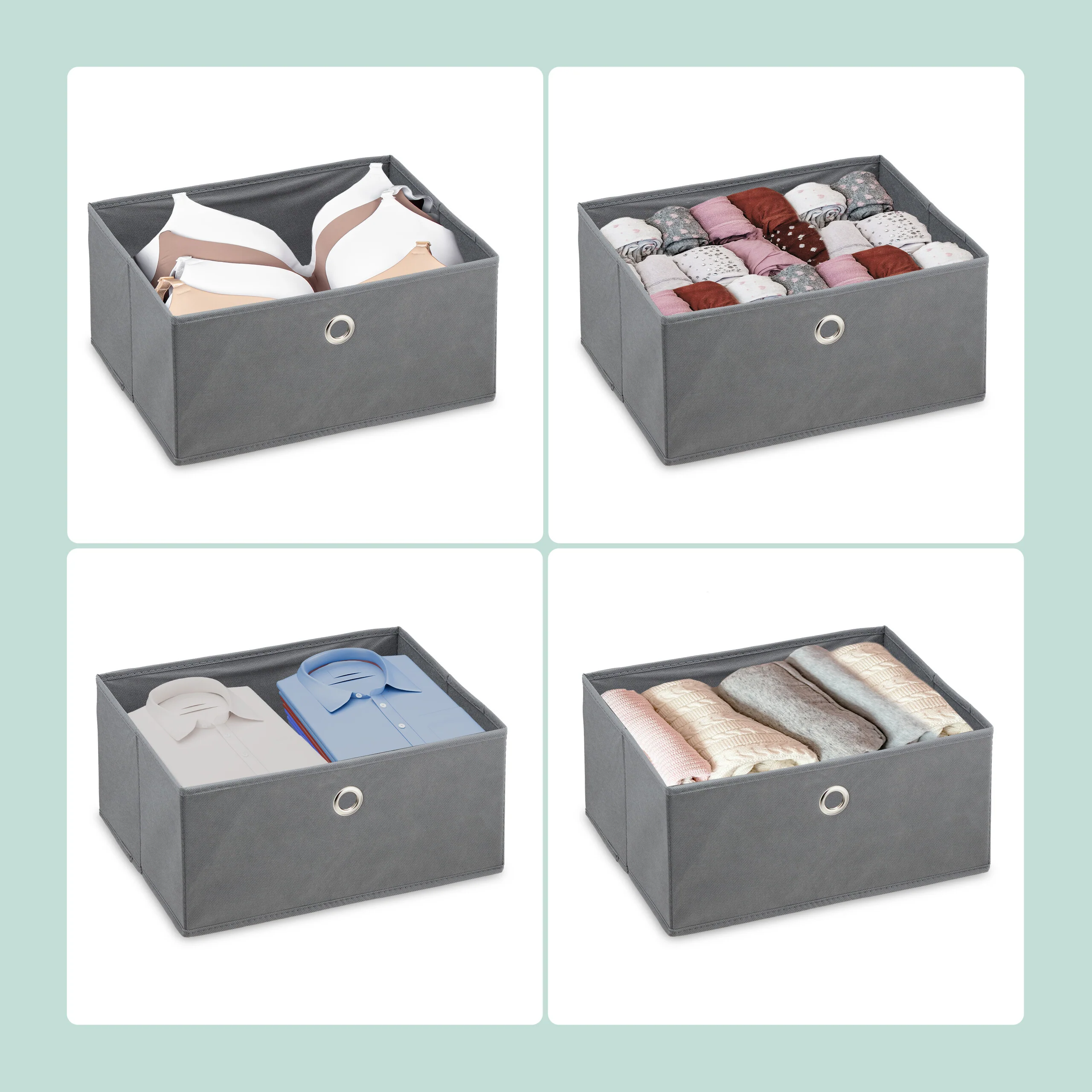 Kommode Holzoptik mit Stoffschubladen - Image 18