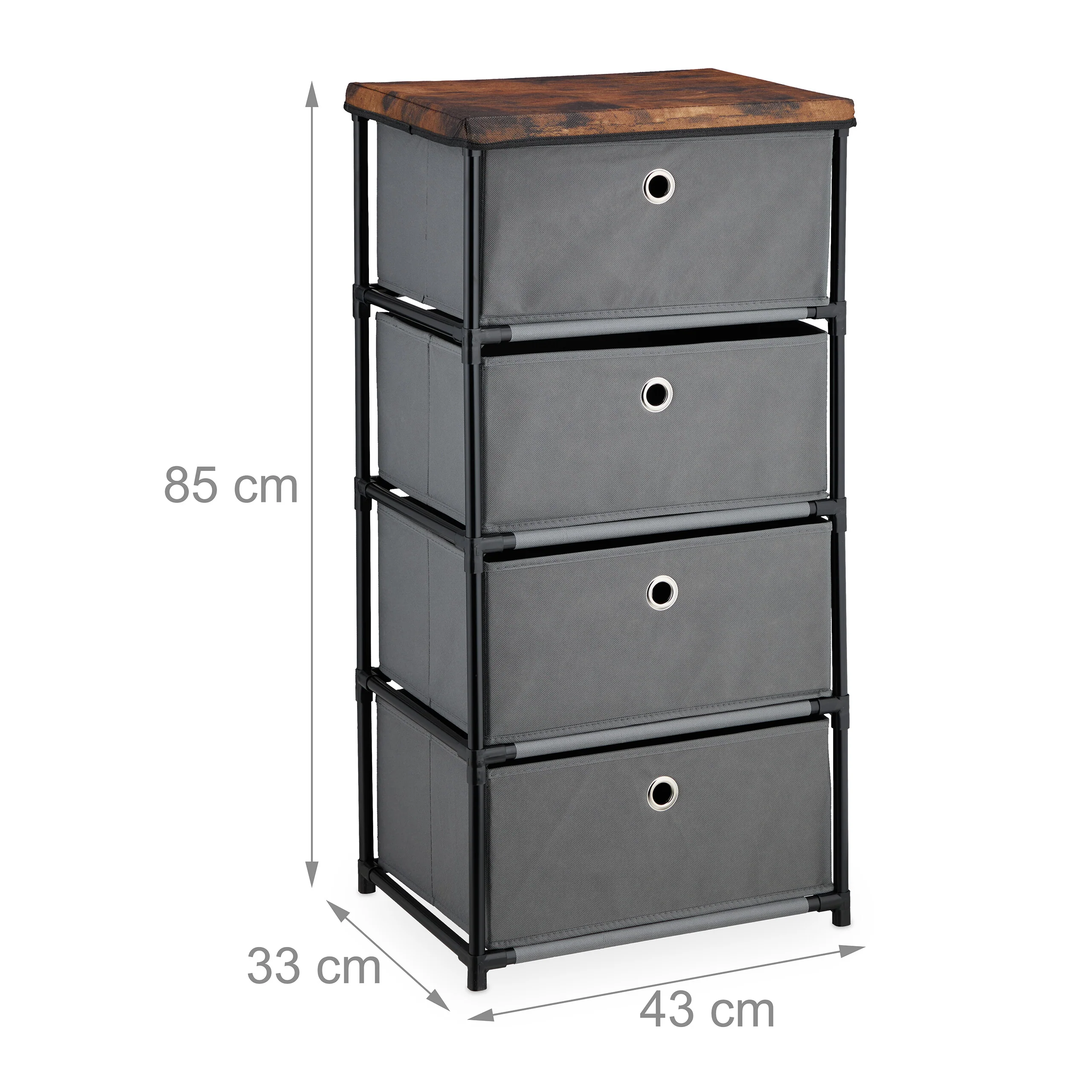 Kommode Holzoptik mit Stoffschubladen - Image 19